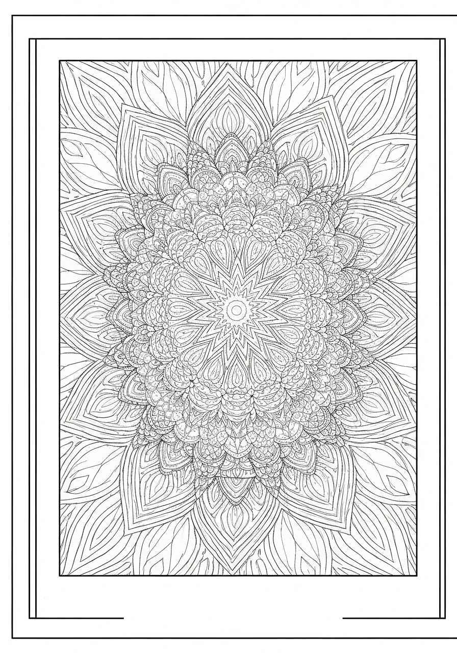 Abstrakcyjny wzór fal - kolorowanka geometryczna do druku dla dorosłych - kolorowanka line-art do druku