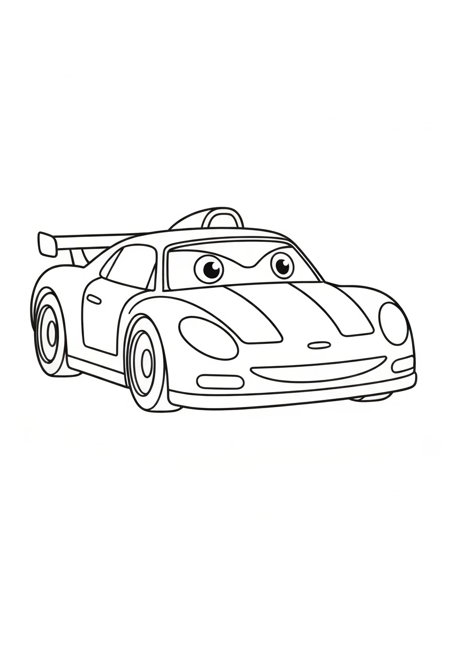 Auta Cars Wyścigi - Kolorowanka Grupowa do Druku PDF - kolorowanka line-art do druku