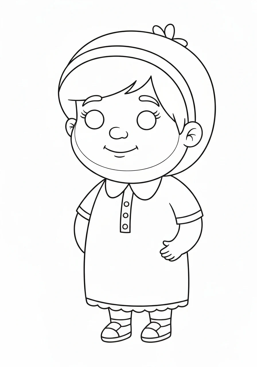Babcia czytająca wnukowi książkę - kolorowanka do druku na Dzień Babci - kolorowanka line-art do druku