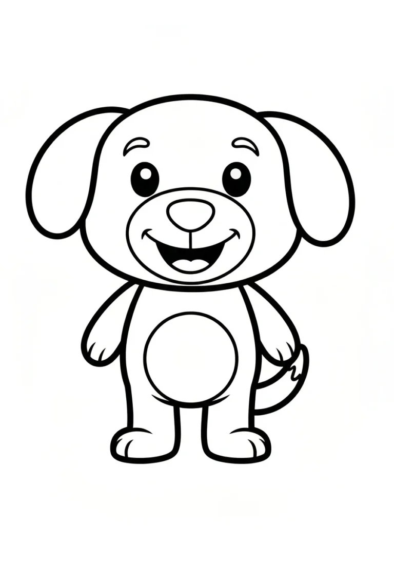 Bingo Heeler kolorowanka - młodsza siostra Bluey do druku PDF - kolorowanka line-art do druku