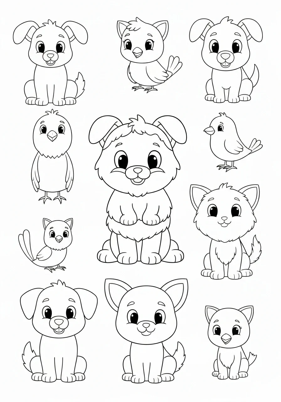 Cyfry 0-9 do druku - kompletna kolorowanka matematyczna dla dzieci od 3 lat - kolorowanka line-art do druku