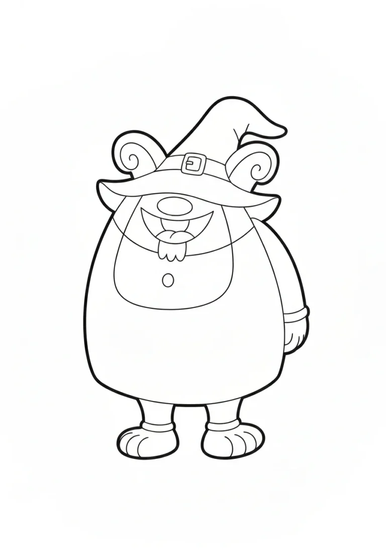 Czarownica Halloweenowa z Kotem - Kolorowanka Straszna do Druku - kolorowanka line-art do druku