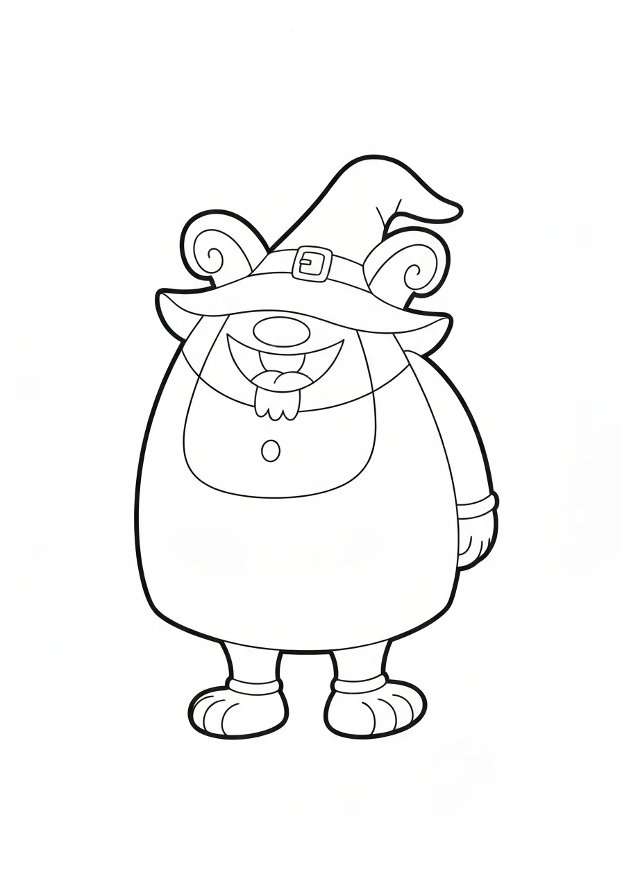 Czarownica Halloweenowa z Kotem - Kolorowanka Straszna do Druku - kolorowanka line-art do druku