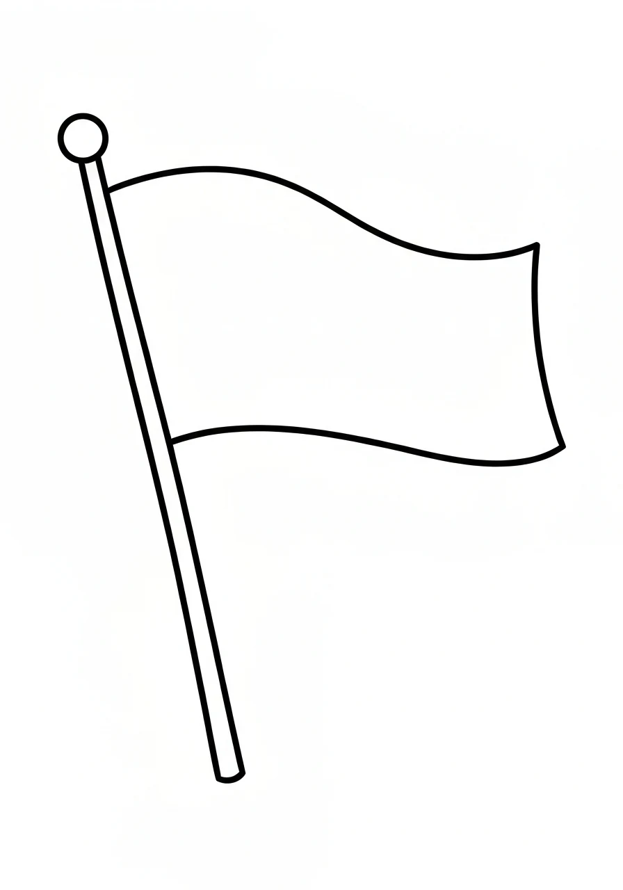 Flaga Polski biało-czerwona - kolorowanka do druku na 11 listopada - kolorowanka line-art do druku