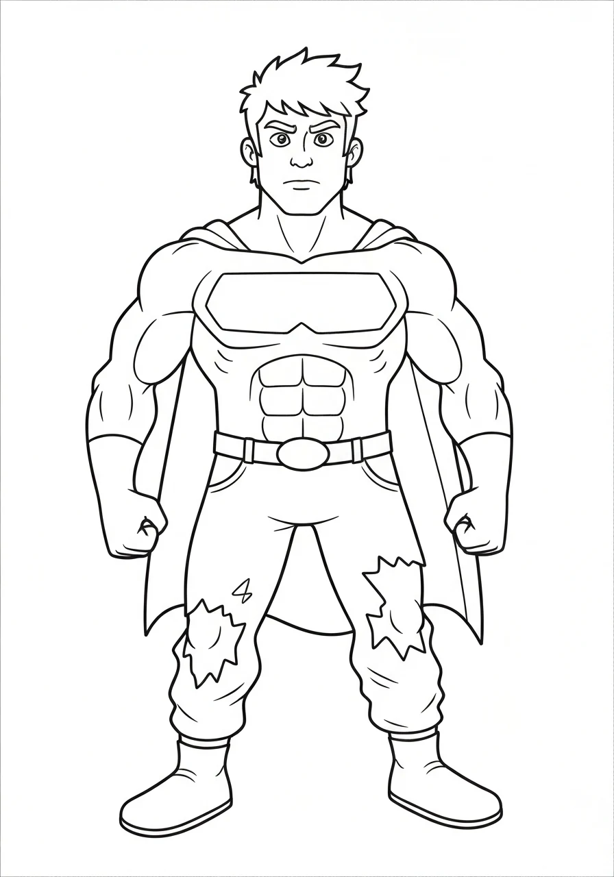 Hulk niszczy budynek - kolorowanka superbohater do druku PDF - kolorowanka line-art do druku