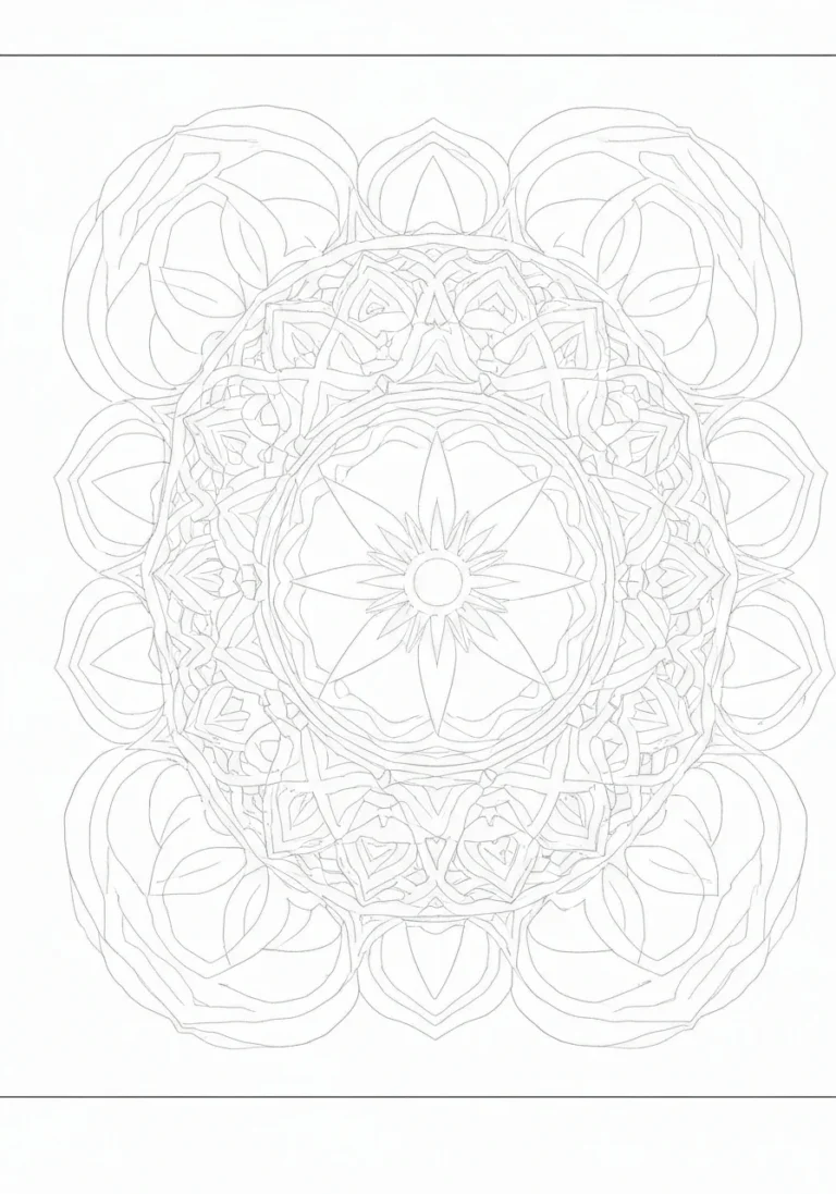Jak drukować mandale w jakości A4 - kompletny poradnik techniczny - kolorowanka line-art do druku