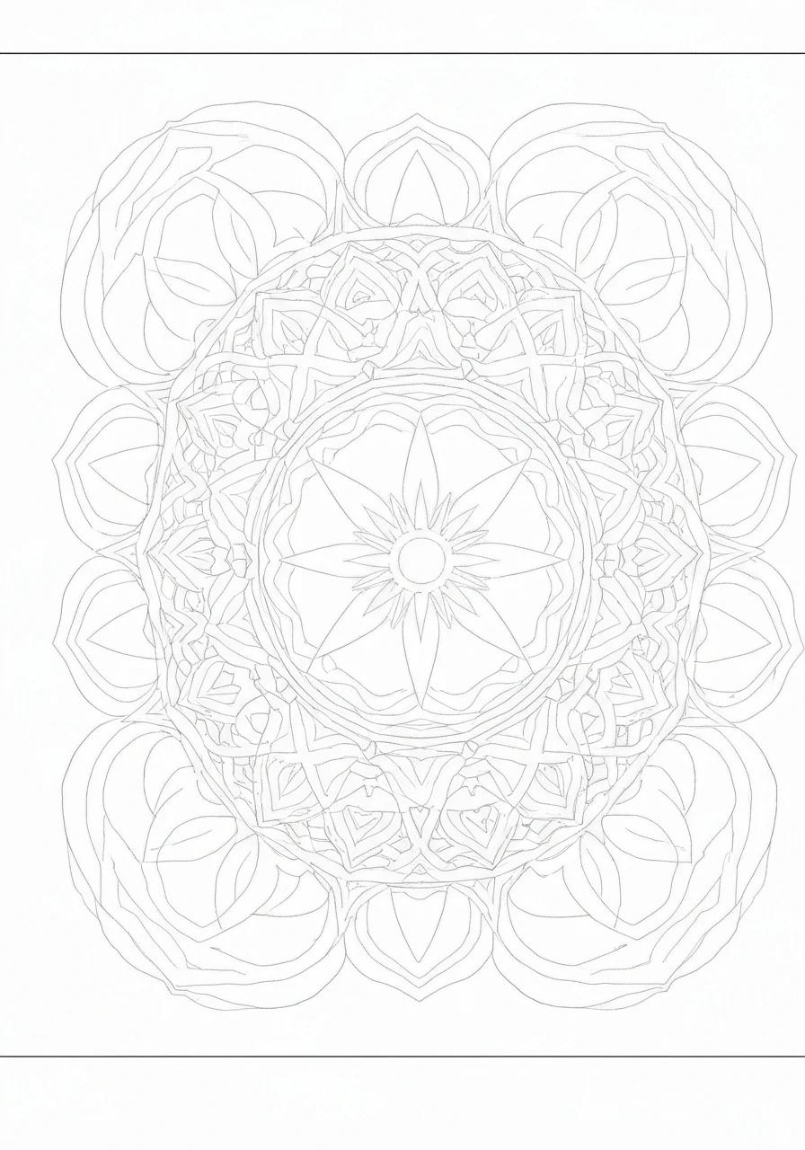 Jak drukować mandale w jakości A4 - kompletny poradnik techniczny - kolorowanka line-art do druku