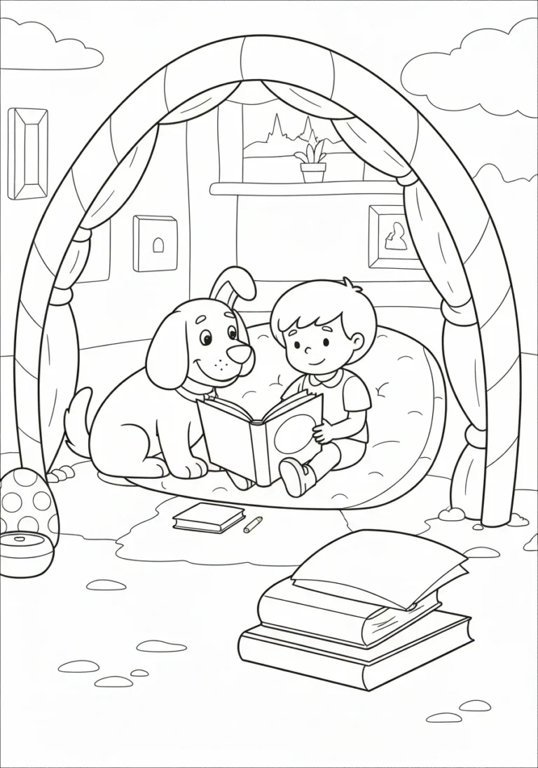 Kolorowanki psy do druku - kompletny przewodnik dla rodziców i nauczycieli - kolorowanka line-art do druku