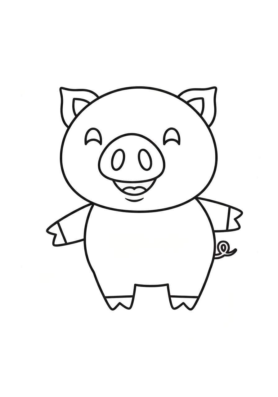 Kolorowanki Świnka Peppa - kompletny przewodnik po serii do druku - kolorowanka line-art do druku