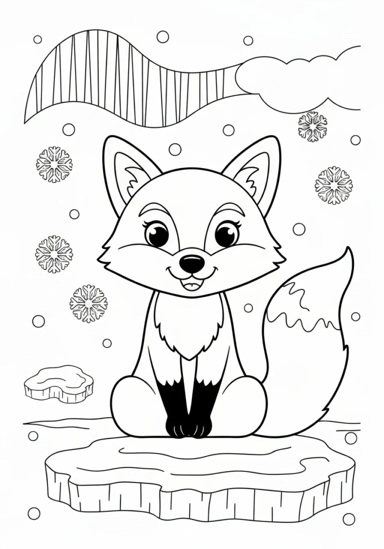 Kolorowanki zwierzęta polarne - kompletny przewodnik edukacyjny dla dzieci - kolorowanka line-art do druku