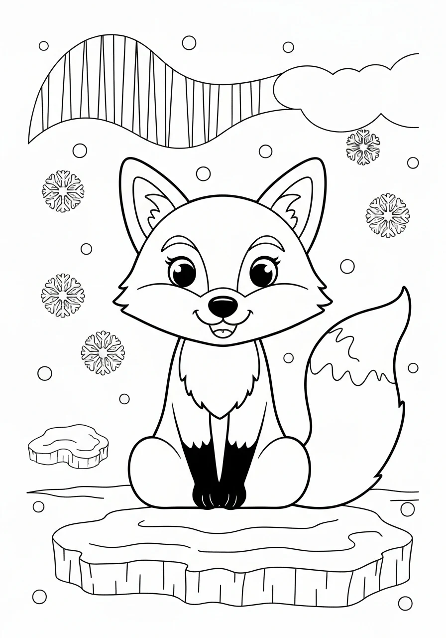 Kolorowanki zwierzęta polarne - kompletny przewodnik edukacyjny dla dzieci - kolorowanka line-art do druku