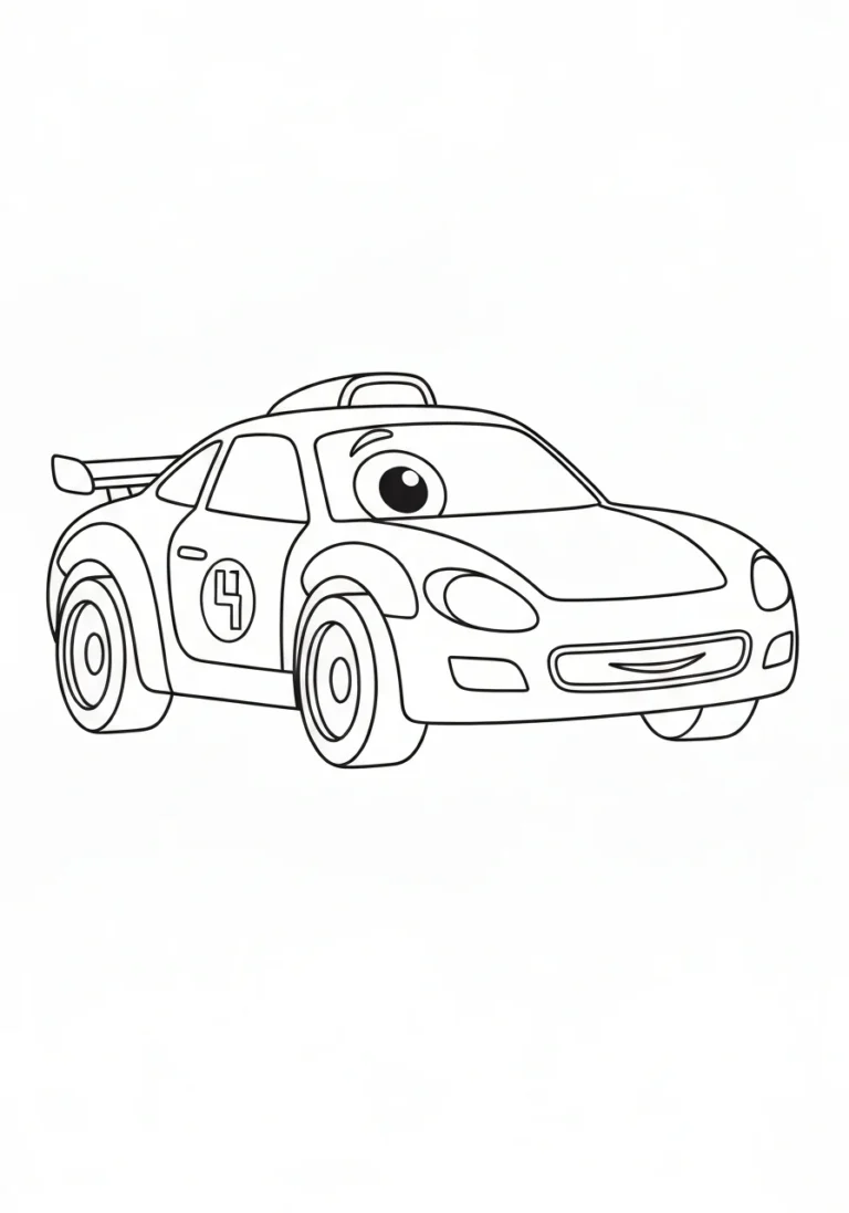 Lightning McQueen - kolorowanka samochód do druku i pobrania PDF - kolorowanka line-art do druku