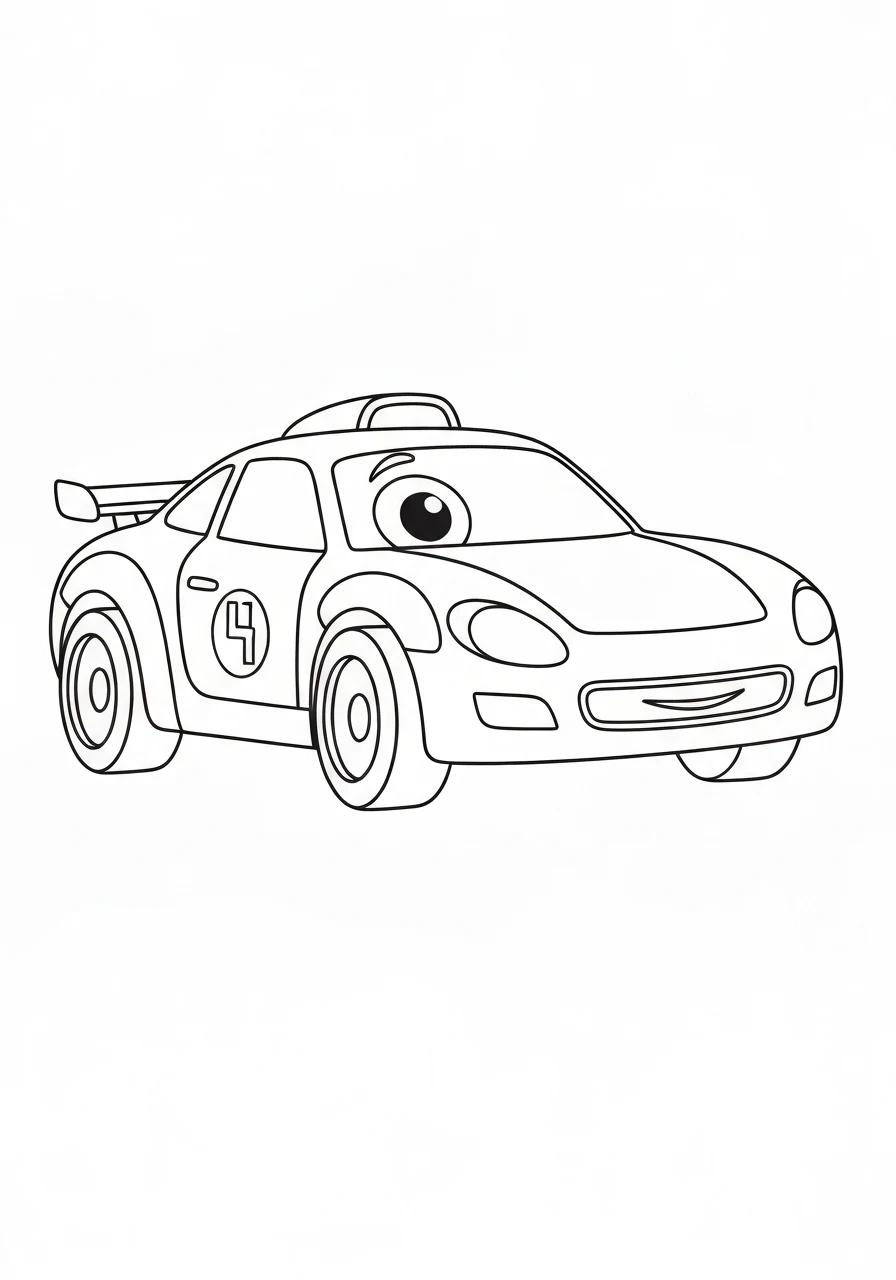 Lightning McQueen - kolorowanka samochód do druku i pobrania PDF - kolorowanka line-art do druku