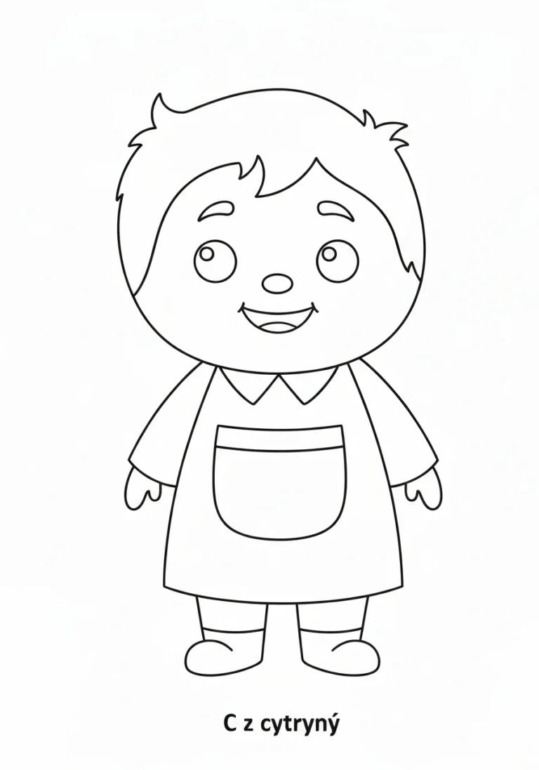 Litera C z cytryną - kolorowanka do nauki alfabetu dla dzieci - kolorowanka line-art do druku