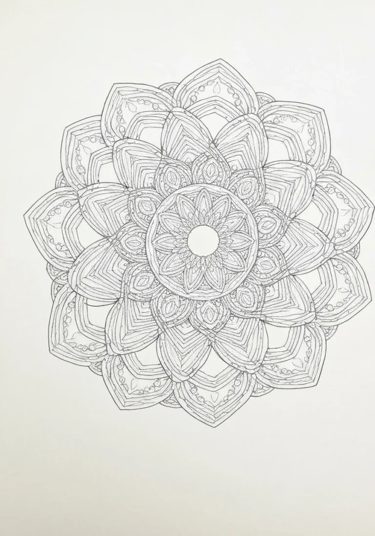 Mandala bożonarodzeniowa - antystresowa kolorowanka dla dorosłych na święta - kolorowanka line-art do druku