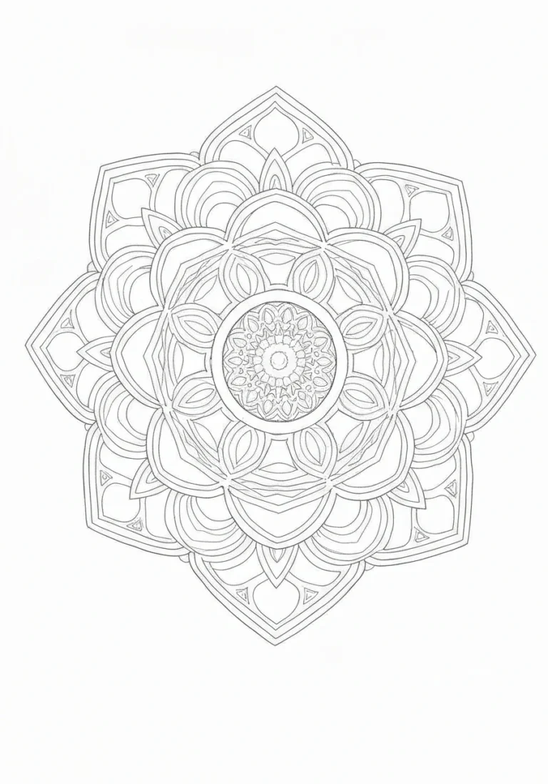 Mandala jesienna z liśćmi - antystresowa kolorowanka do druku - kolorowanka line-art do druku