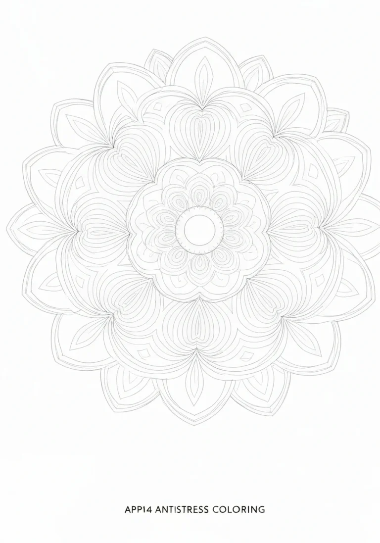 Mandala księżyca - duchowy motyw do kolorowania i medytacji - kolorowanka line-art do druku