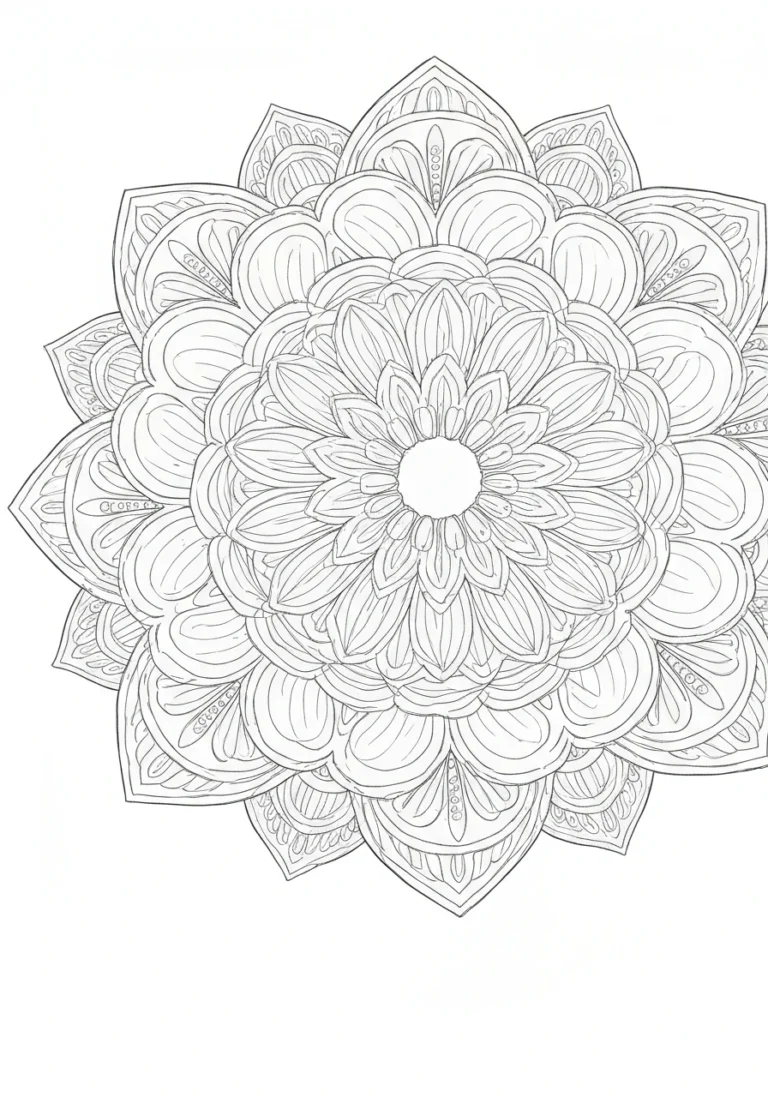Mandala kwiat życia - sakralna geometria do kolorowania dla dorosłych - kolorowanka line-art do druku