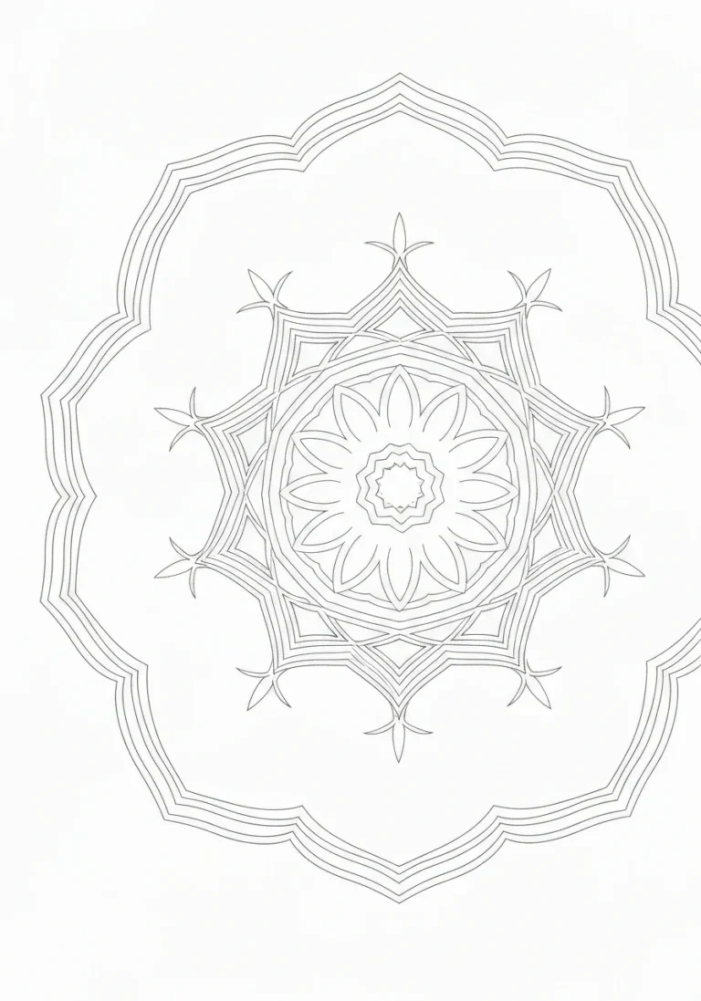 Mandala walentynkowa z sercami - romantyczny wzór do druku i kolorowania - kolorowanka line-art do druku