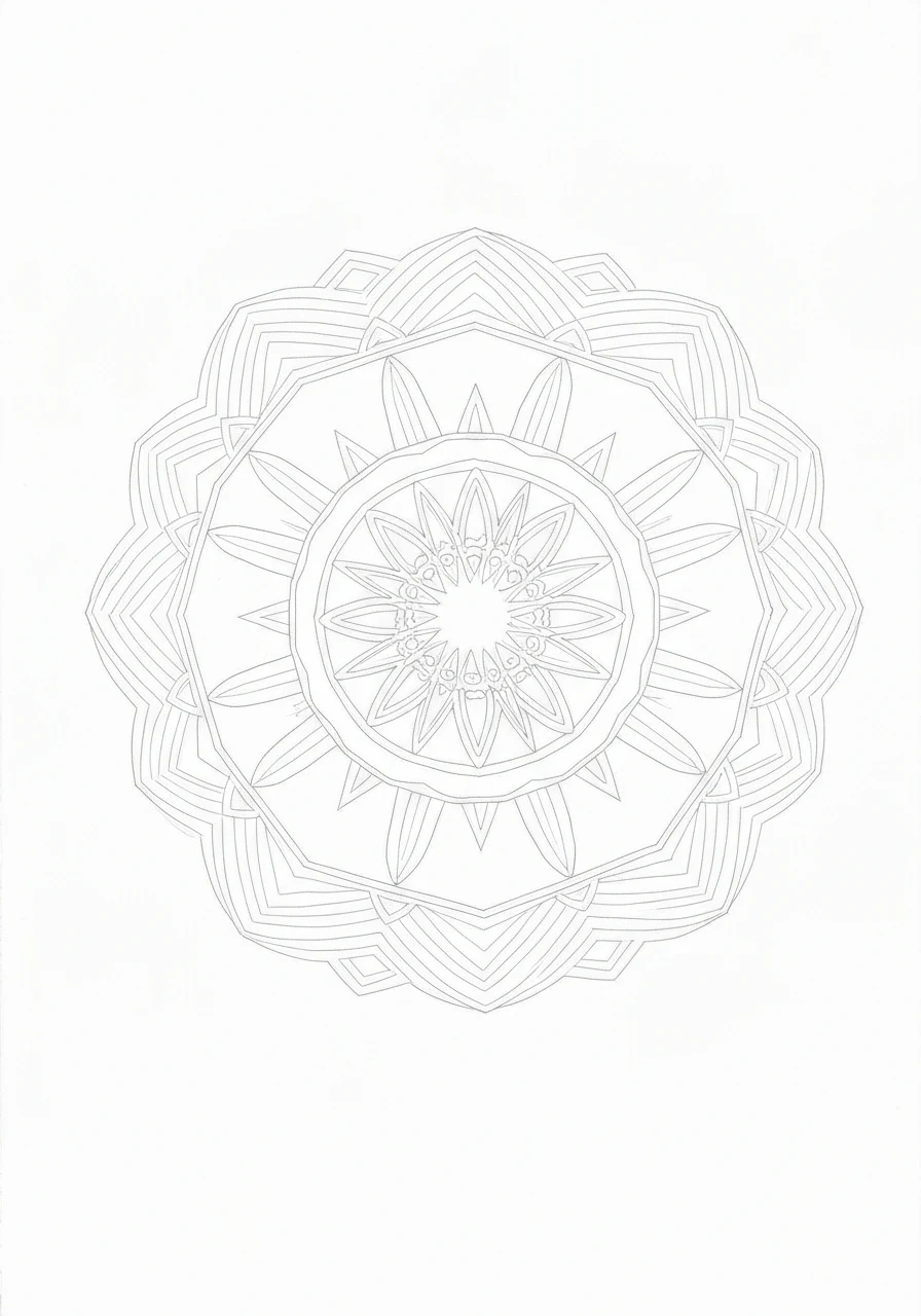 Mandala wiosenna z kwiatami - antystresowa kolorowanka do druku - kolorowanka line-art do druku