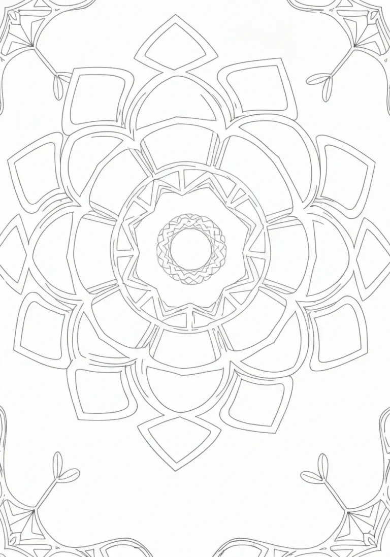 Mandale dla seniorów - prosty relaks w wieku 60+ bez stresu - kolorowanka line-art do druku