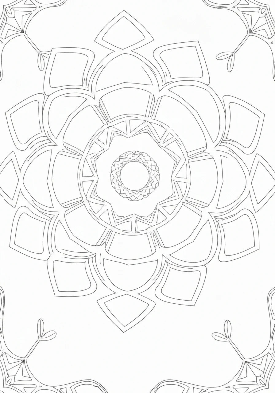 Mandale dla seniorów - prosty relaks w wieku 60+ bez stresu - kolorowanka line-art do druku