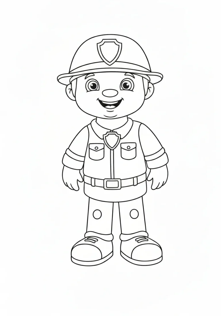 Marshall strażak z Psiego Patrolu - kolorowanka PDF do druku dla dzieci - kolorowanka line-art do druku