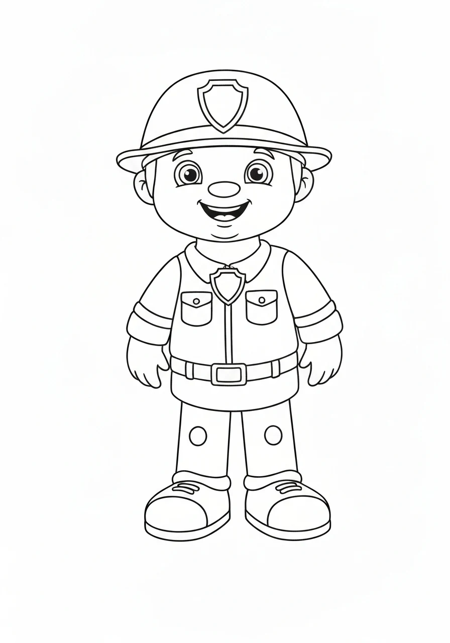 Marshall strażak z Psiego Patrolu - kolorowanka PDF do druku dla dzieci - kolorowanka line-art do druku