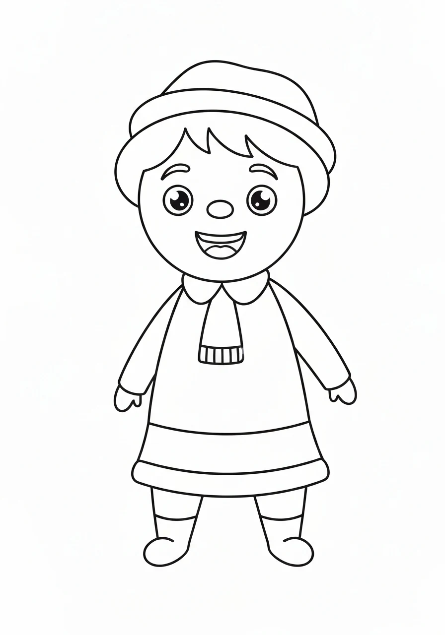 Mikołajki 6 grudnia - prezenty w bucie - kolorowanka do druku PDF - kolorowanka line-art do druku