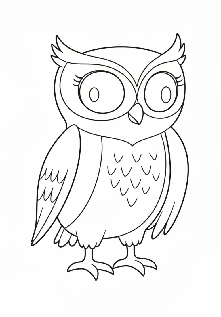 Owlette kolorowanka - sowa z Pidżamerów do druku i pobrania PDF - kolorowanka line-art do druku