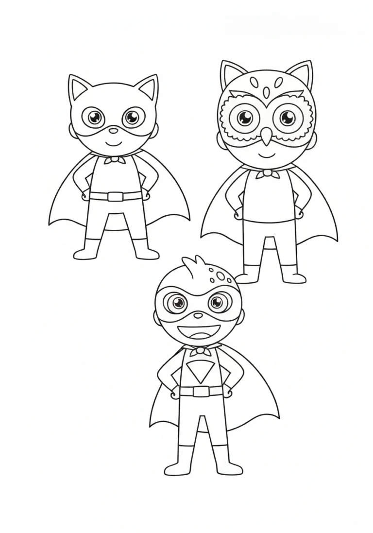 Pidżamersi PJ Masks Catboy - kolorowanka do druku PDF dla dzieci - kolorowanka line-art do druku