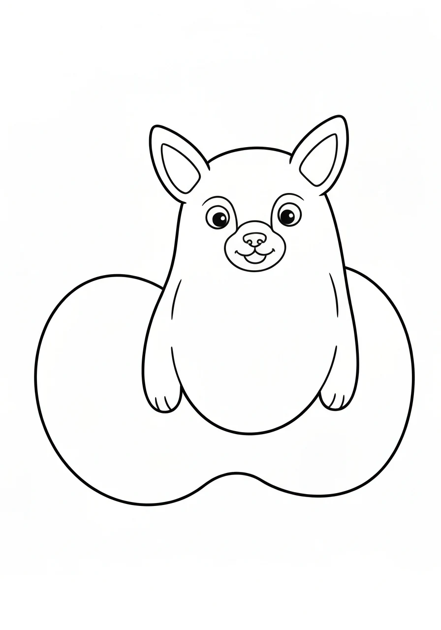 Plaża z parasolem i piłką - kolorowanka wakacyjna do druku - kolorowanka line-art do druku