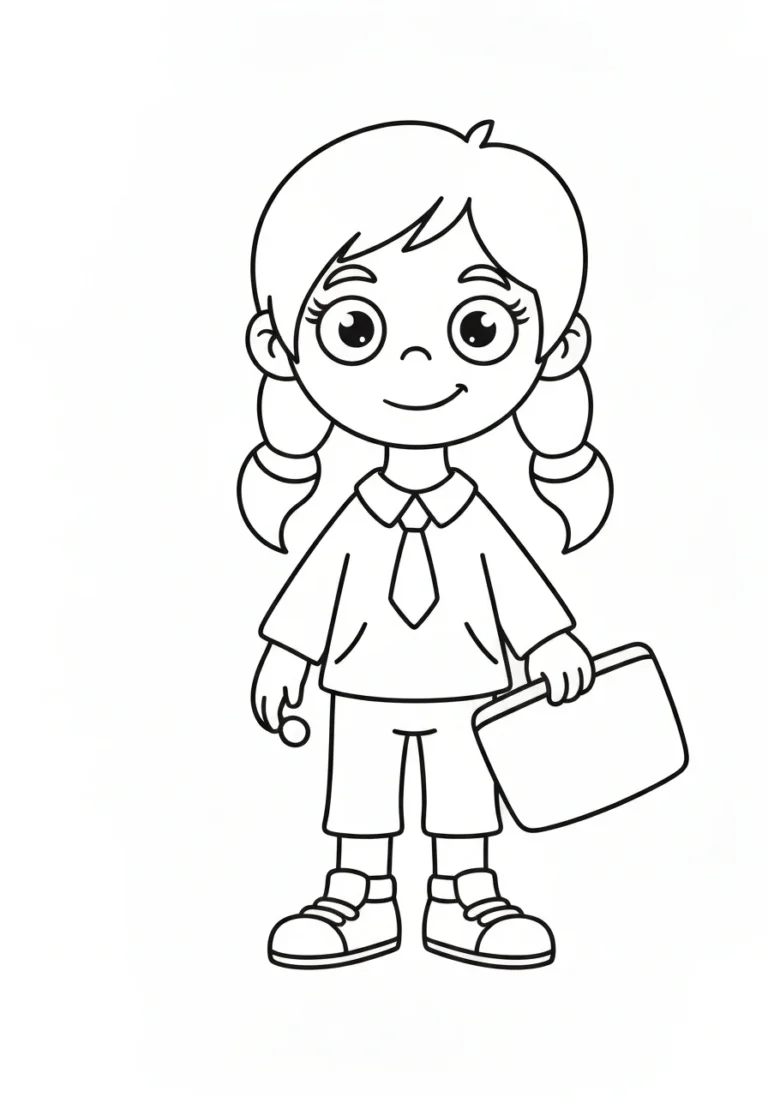 Plecak szkolny pełen przyborów - kolorowanka 1 września do druku - kolorowanka line-art do druku