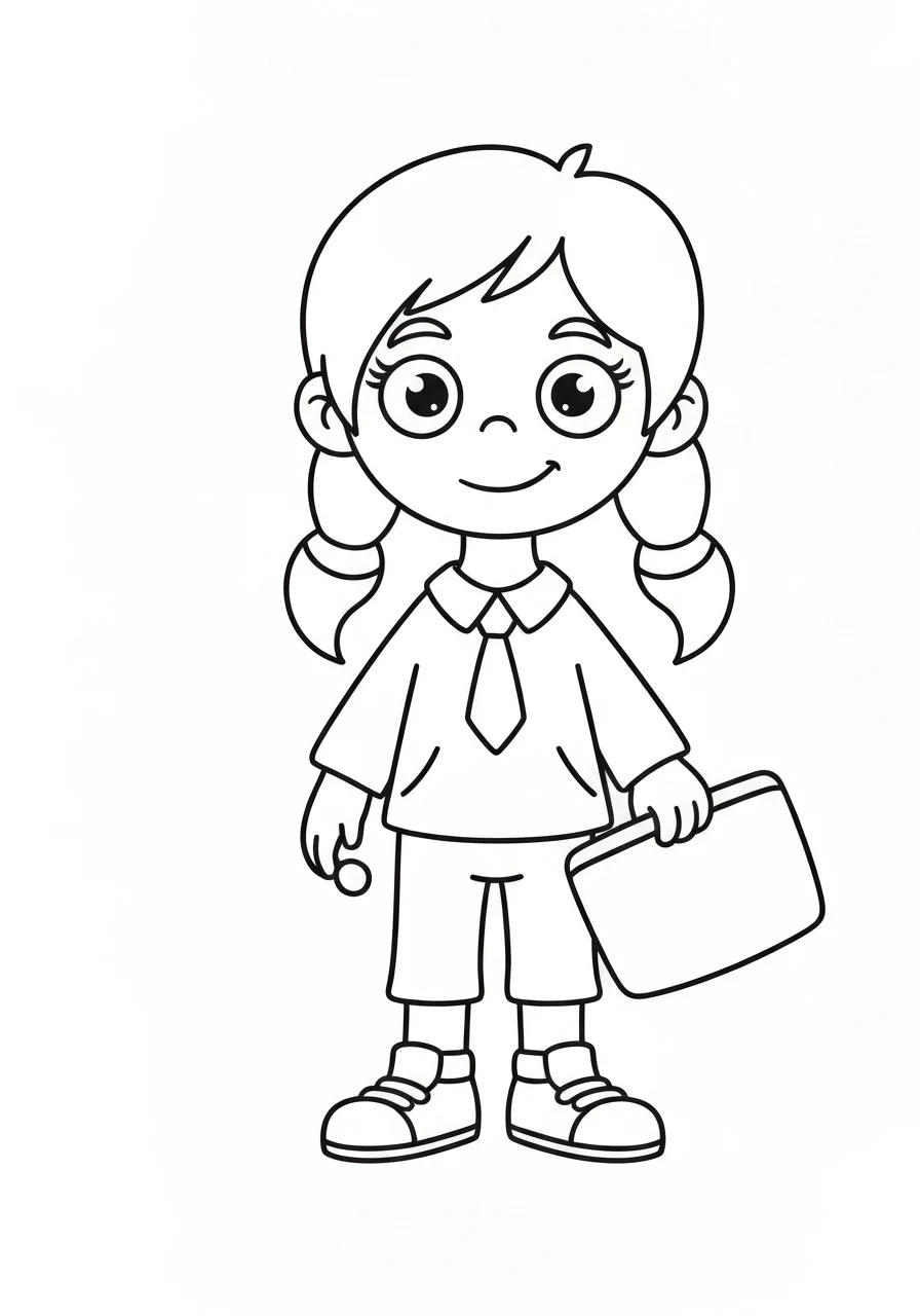 Plecak szkolny pełen przyborów - kolorowanka 1 września do druku - kolorowanka line-art do druku