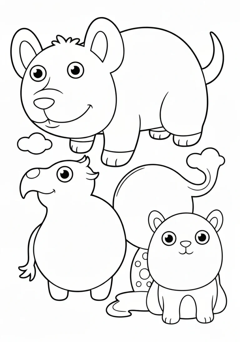 Polskie zwierzęta leśne - kolorowanki edukacyjne dla dzieci - kolorowanka line-art do druku