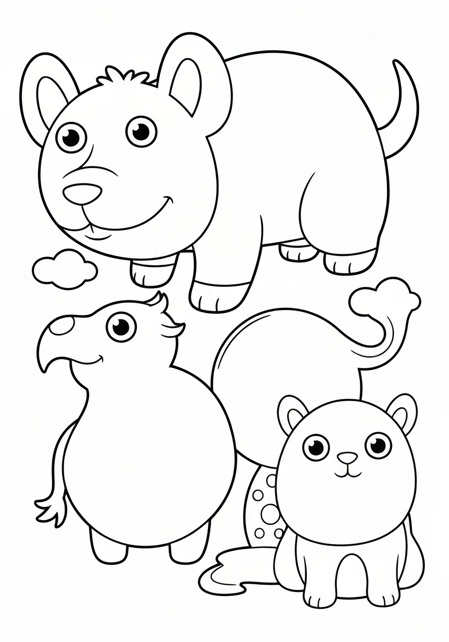 Polskie zwierzęta leśne - kolorowanki edukacyjne dla dzieci - kolorowanka line-art do druku