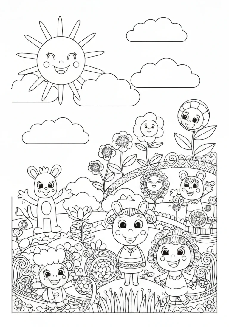 Pory roku - przewodnik kolorowanek edukacyjnych dla dzieci: wiosna, lato, jesień, zima - kolorowanka line-art do druku