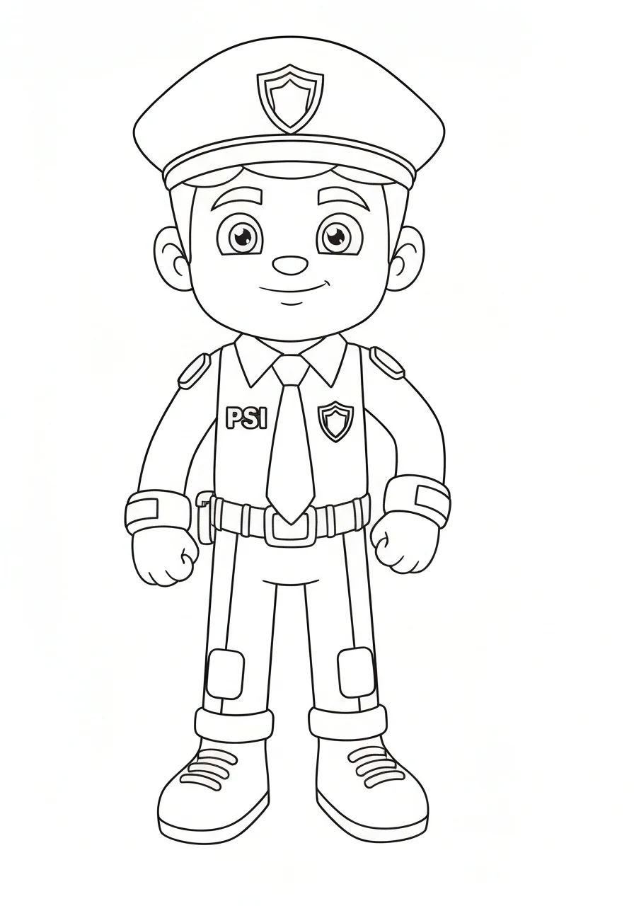 Psi Patrol Chase policjant - kolorowanka do druku i pobrania PDF - kolorowanka line-art do druku