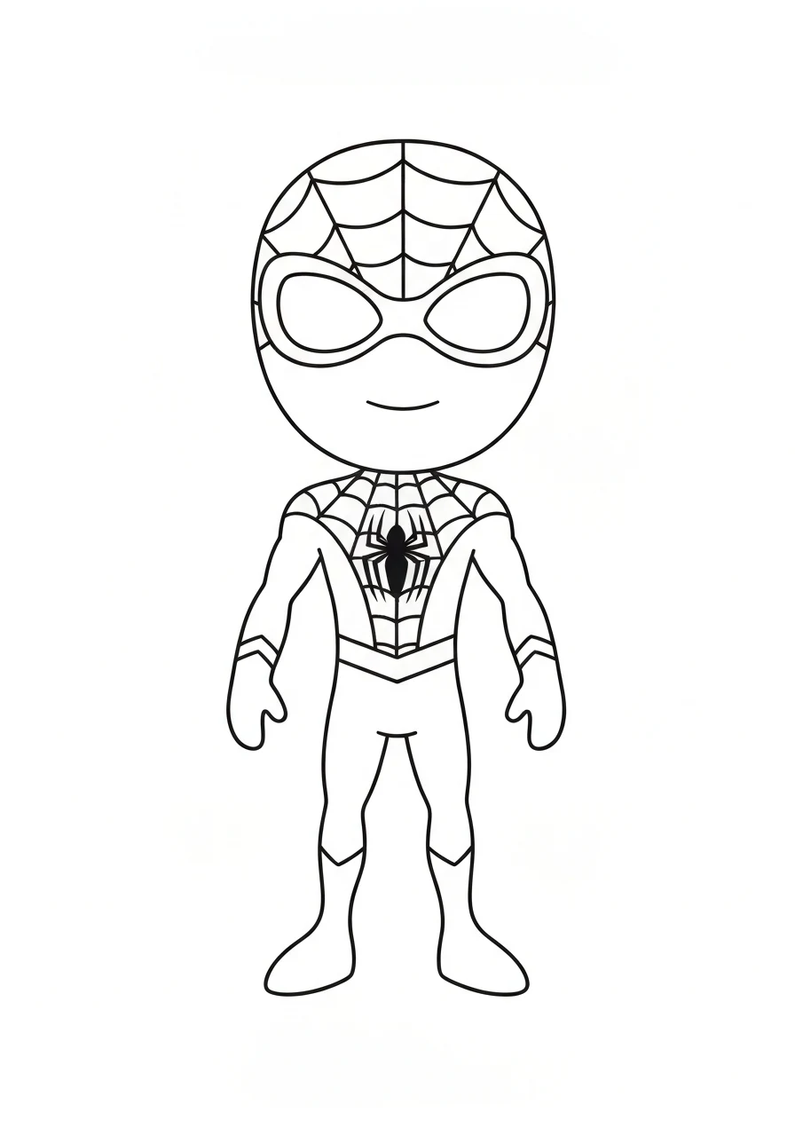 Spider-Man w akcji skacząc po budynkach - kolorowanka dla dzieci 6-10 lat do druku - kolorowanka line-art do druku