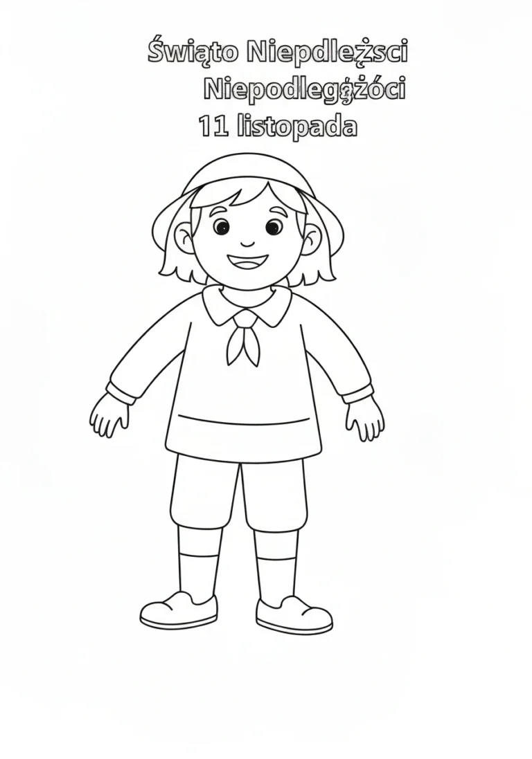Święto Niepodległości 11 listopada - kolorowanka do druku i pobrania PDF - kolorowanka line-art do druku