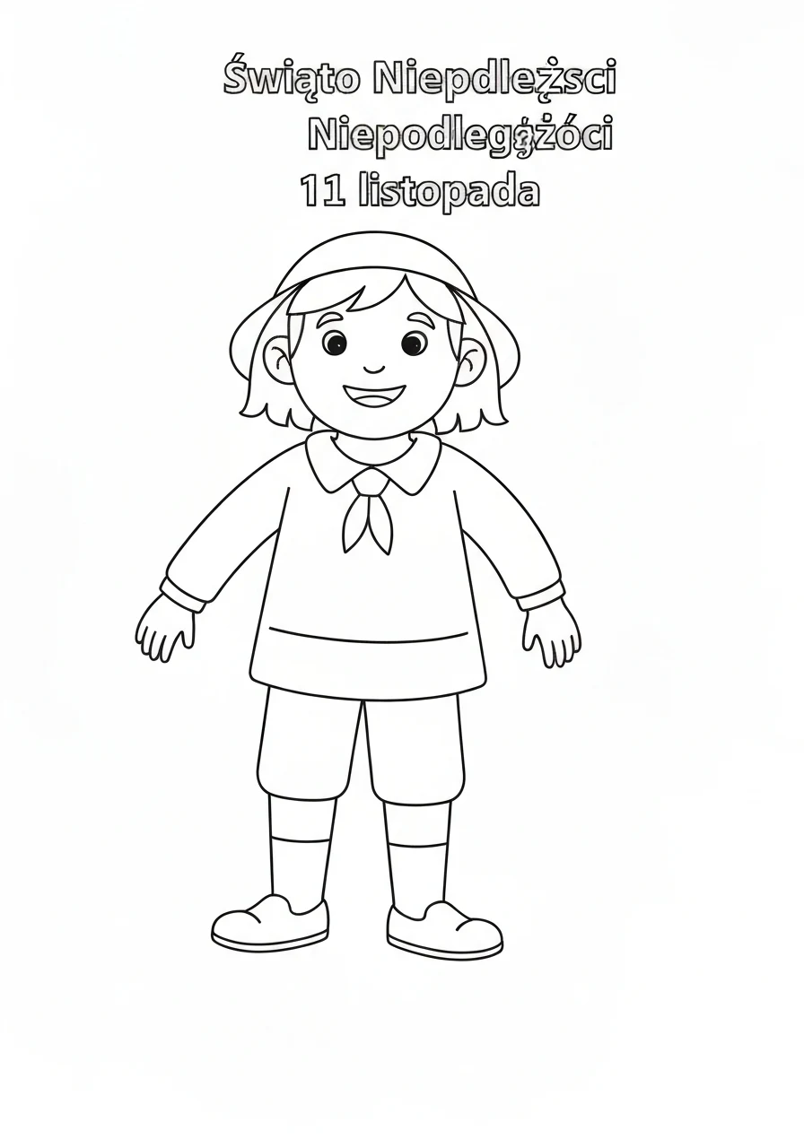 Święto Niepodległości 11 listopada - kolorowanka do druku i pobrania PDF - kolorowanka line-art do druku
