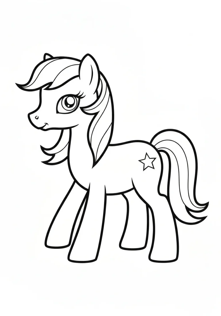 Wszystkie kucyki My Little Pony razem - kolorowanka grupowa do druku PDF - kolorowanka line-art do druku