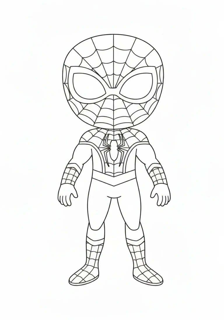 Wszystko o kolorowankach Spider-Man - przewodnik Marvel dla dzieci - kolorowanka line-art do druku
