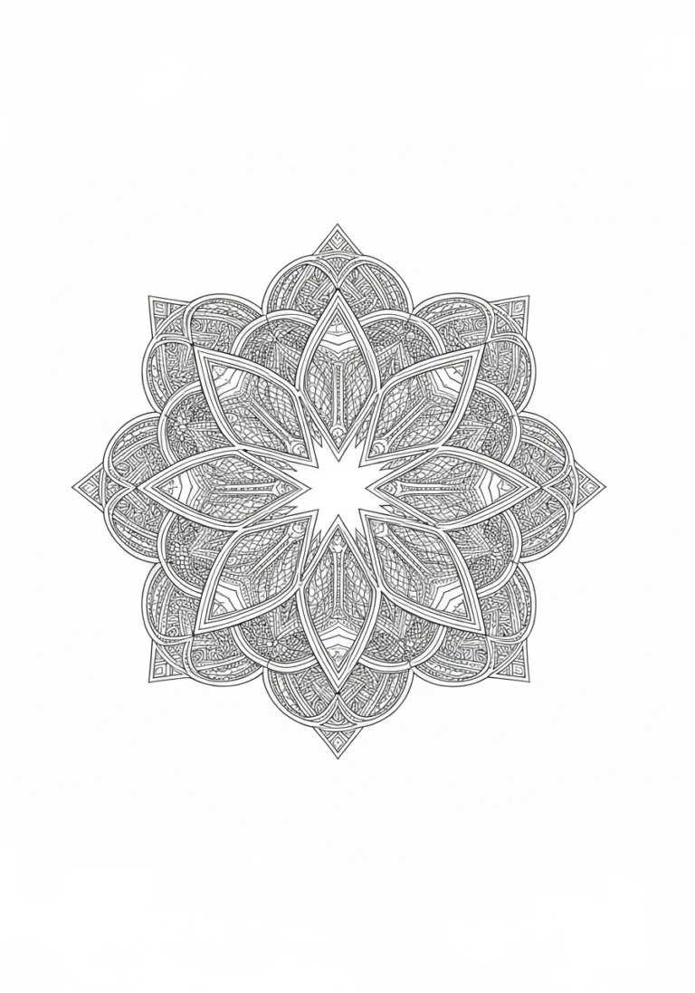 Wzór koronki - kolorowanka delikatna do druku dla dorosłych - kolorowanka line-art do druku