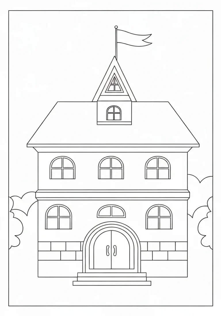 Zamek z piasku - kolorowanka wakacyjna do druku i pobrania PDF - kolorowanka line-art do druku