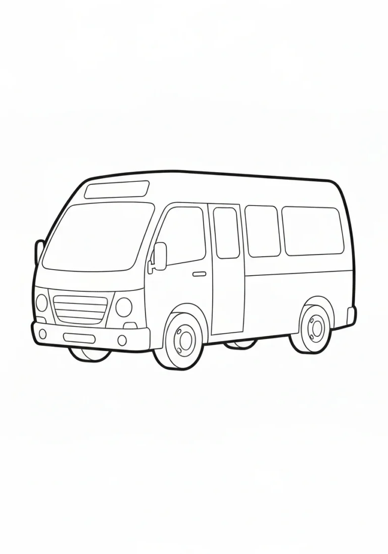 Autobus miejski - kolorowanka transport - kolorowanka line-art do druku