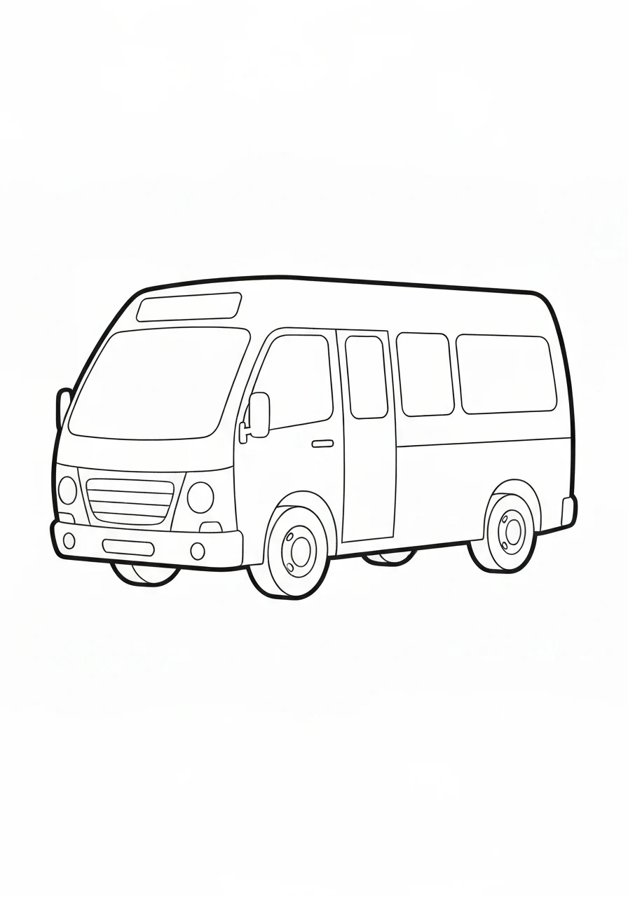 Autobus miejski - kolorowanka transport - kolorowanka line-art do druku