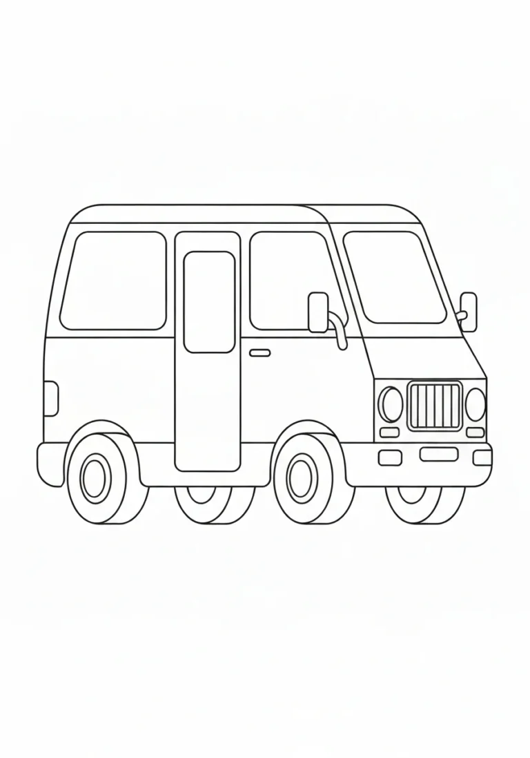 Autobus szkolny - kolorowanka 1 września - kolorowanka line-art do druku