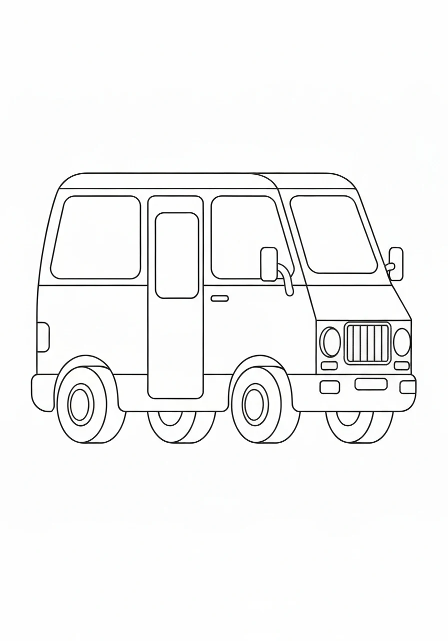 Autobus szkolny - kolorowanka 1 września - kolorowanka line-art do druku