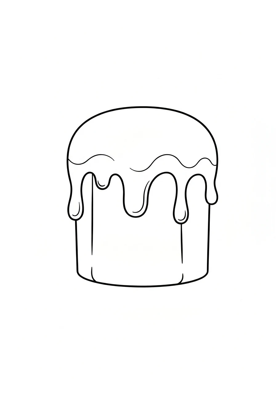 Babka wielkanocna z lukrem - kolorowanka - kolorowanka line-art do druku